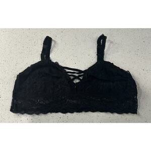 MAURICES BRALETTE BRA Black Stretch LACE WIRE FREE Size 1